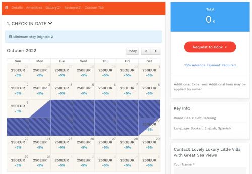 PROPERTIES BOOKING CALENDAR